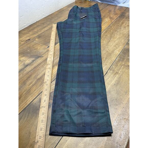 Glenmuir Pants Mens 34R Navy Green Tartan Plaid Golf Performance Stretch New - Picture 13 of 13